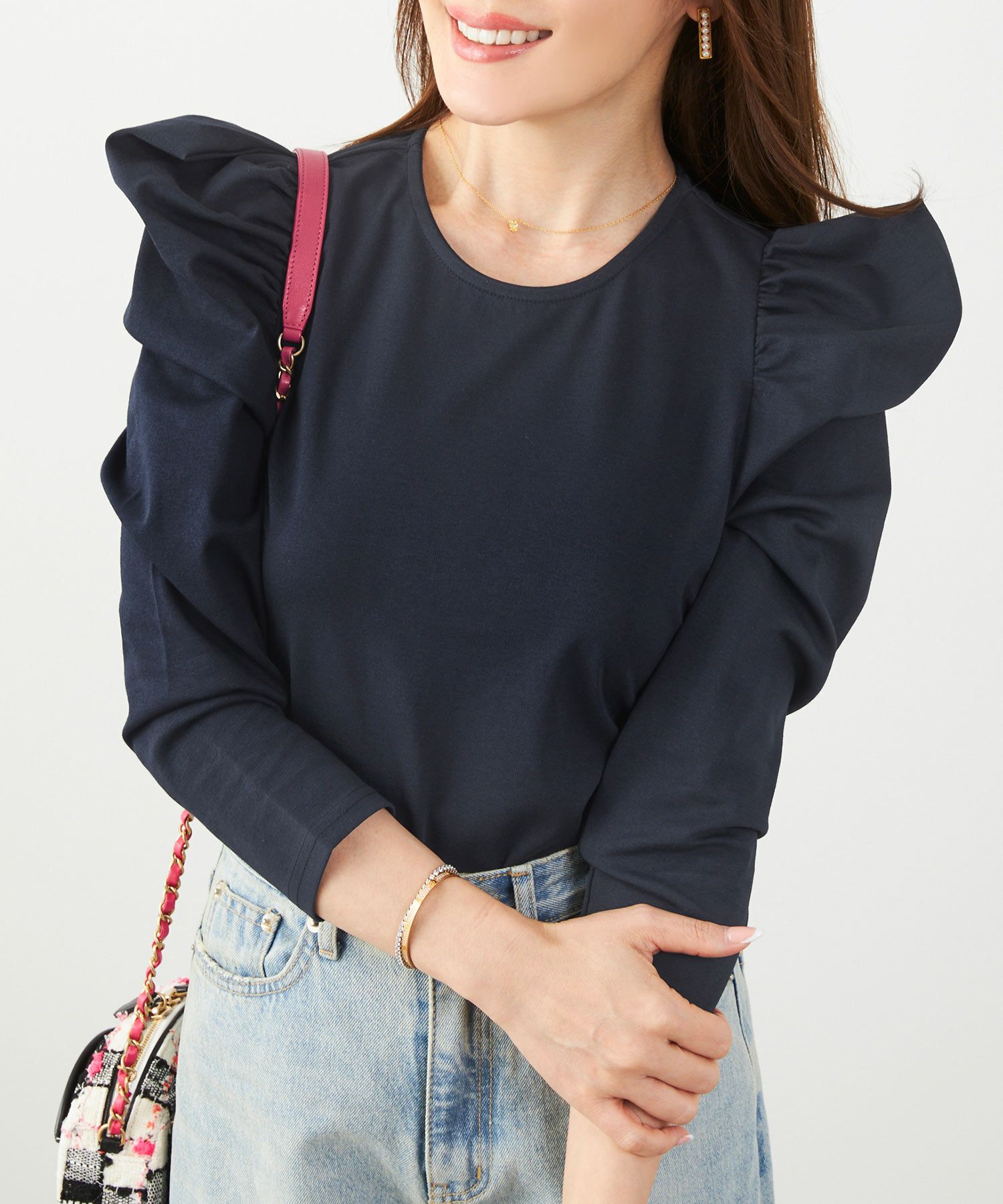 新色追加手洗い可トップスレディースオフィスかわいい大人きれいめ白黒ボーダーおすすめ人気ジョイントスペース