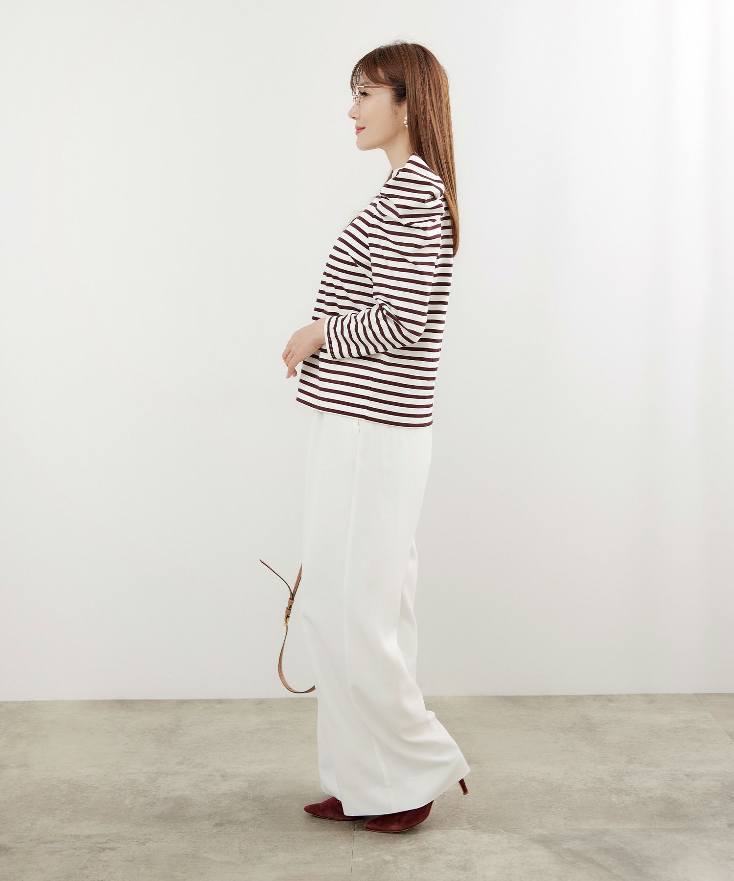 新色追加 手洗い可 トップス レディース オフィス かわいい 大人 きれいめ 白黒 ボーダー おすすめ 人気 ジョイントスペース