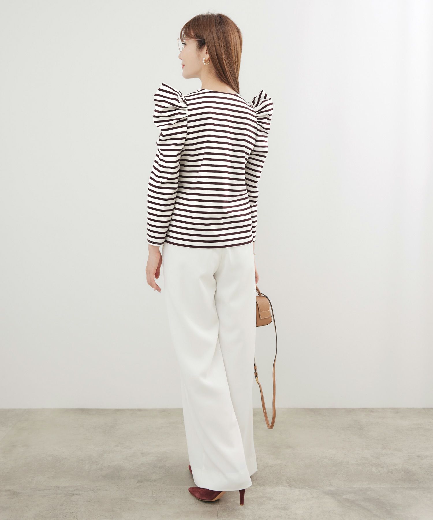 新色追加手洗い可トップスレディースオフィスかわいい大人きれいめ白黒ボーダーおすすめ人気ジョイントスペース