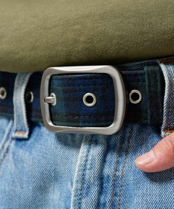 ヴァクトーヴォヤージュ　デニムブルー 編み込みベルト 装飾バックル ヴァクトーヴォヤージュ デニムブルー 編み込みベルト 装飾バックル