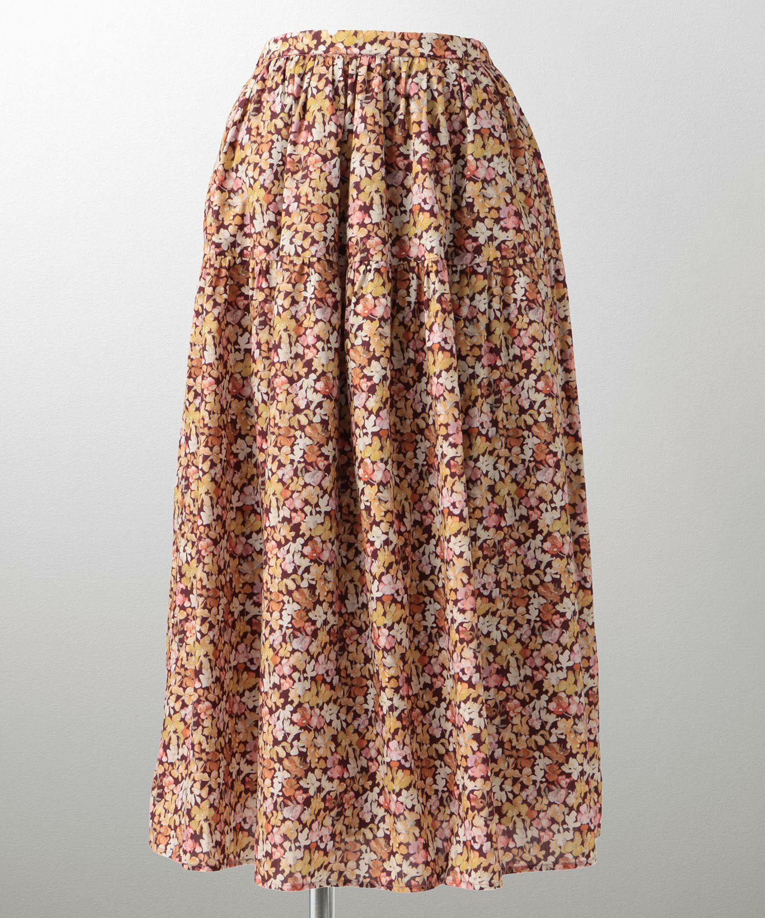 ロマンティック ボリューム ウエストゴム セットアップ/ブルー/ブラウン/M