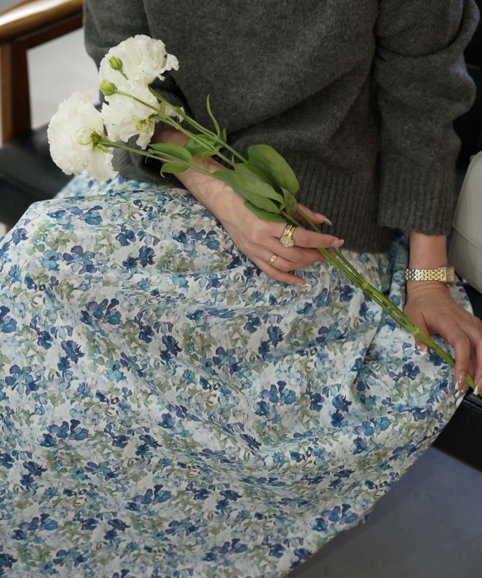 SUMMER-SALE ティアード スカート Made with Liberty Fabric