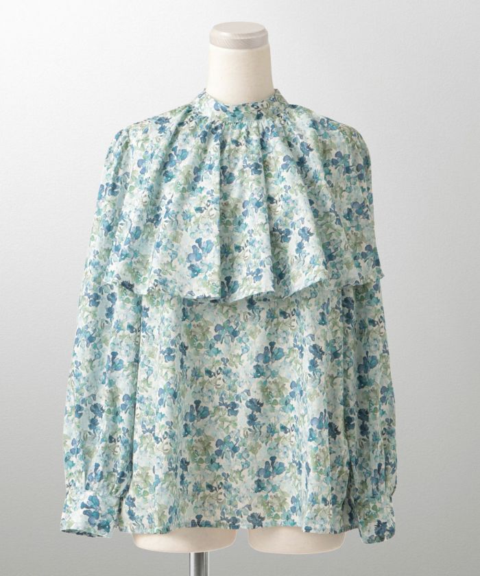 ケープデザイン ブラウス Made with Liberty Fabric HUIT 全2色