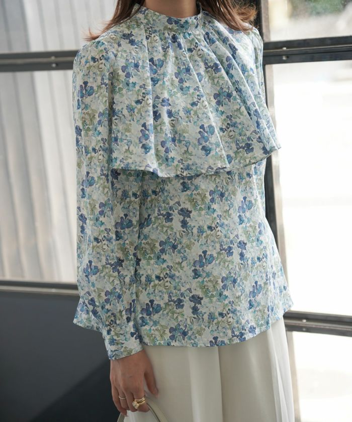 ケープデザイン ブラウス Made with Liberty Fabric HUIT 全2色