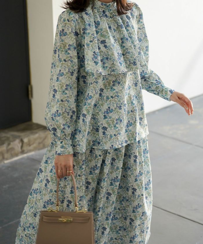 ケープデザイン ブラウス Made with Liberty Fabric HUIT 全2色