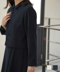 オケージョン対応 レーストリム ジャケット HUIT アイボリー/ネイビー