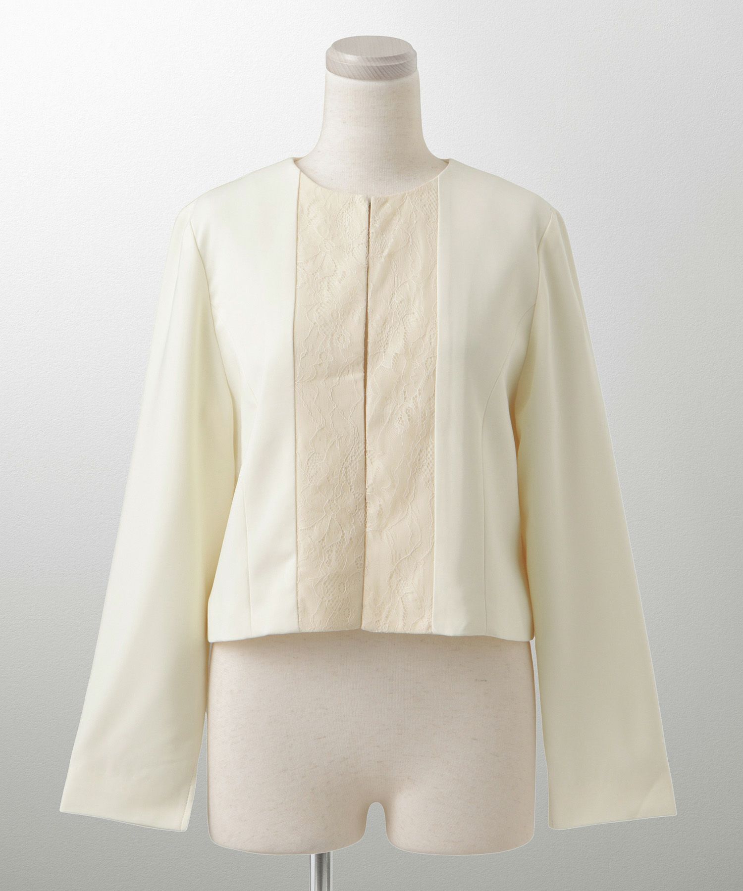 フォーマル ノーカラー 上品 セットアップ/アイボリー/ネイビー/S/M