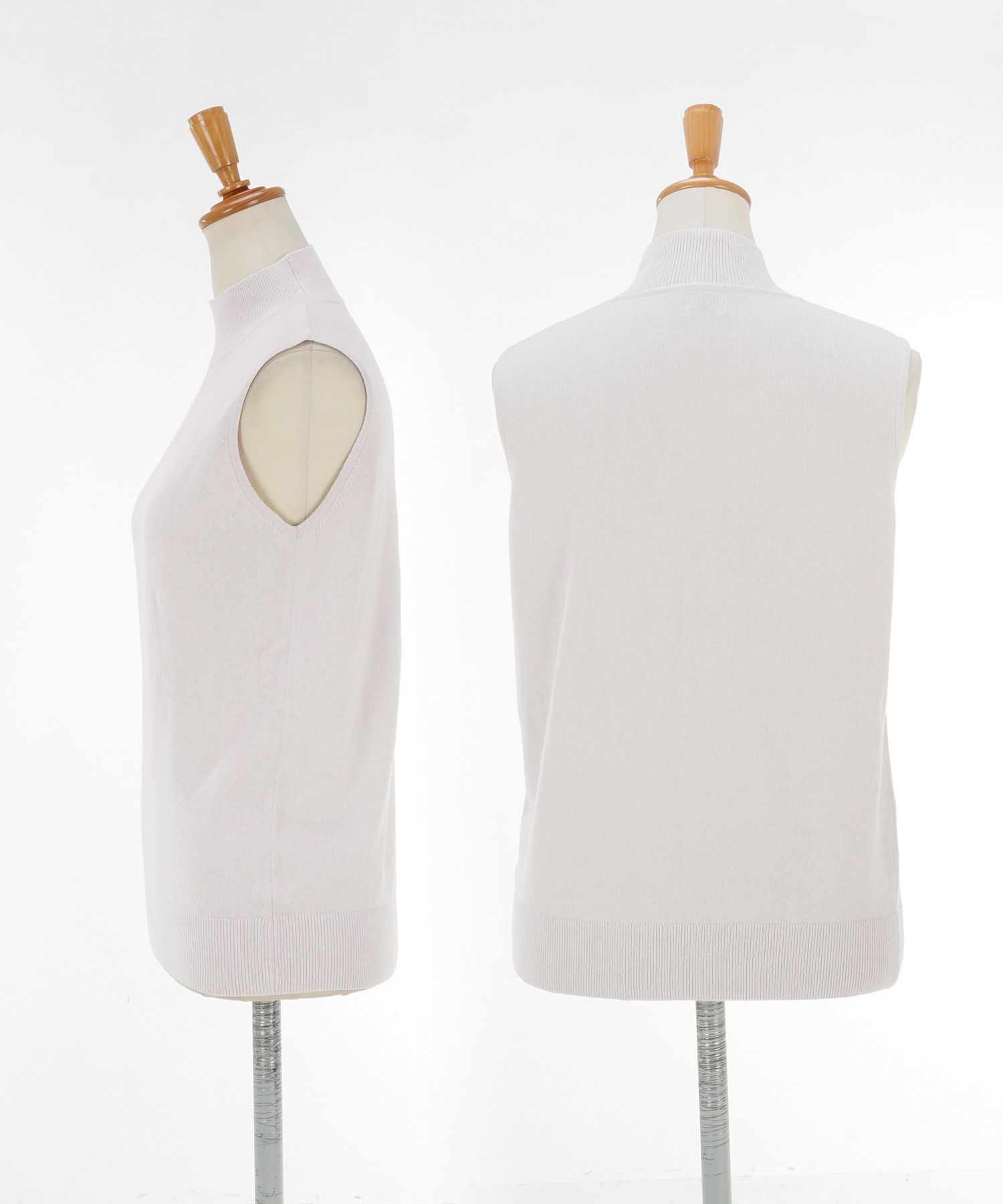 手洗い可 ニット トップス レディース ファッション ハイゲージ オフィス きれいめ ノースリ 黒 ジョイントスペース