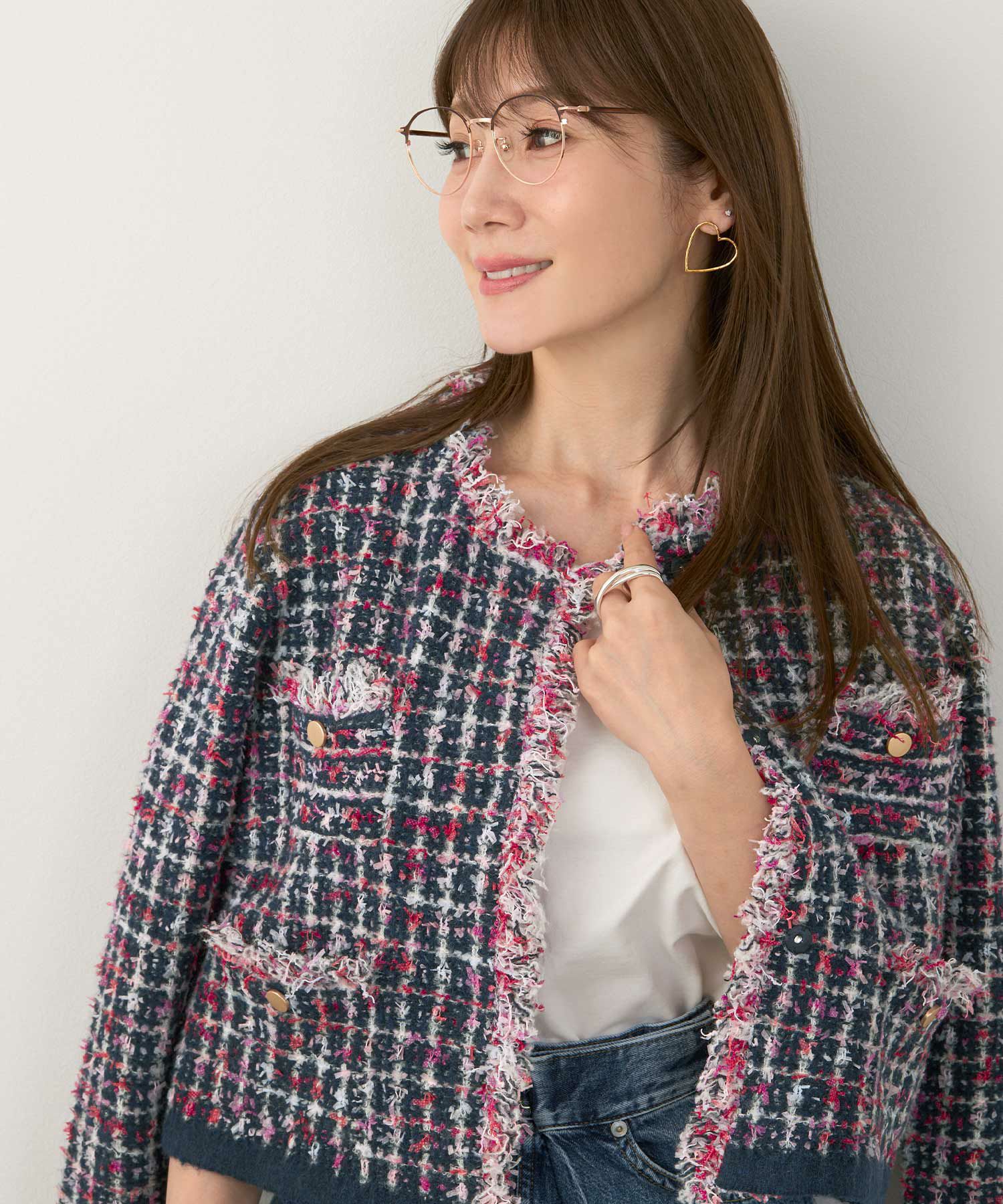 手洗い可 ニット カーディガン レディース 秋冬 ショート丈 オフィス 青 色 厚手 おしゃれ 洗濯 ジョイントスペース