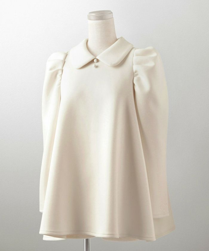 GW-SALE 襟付き ボンディング フレア トップス 長袖 HUIT 全3色