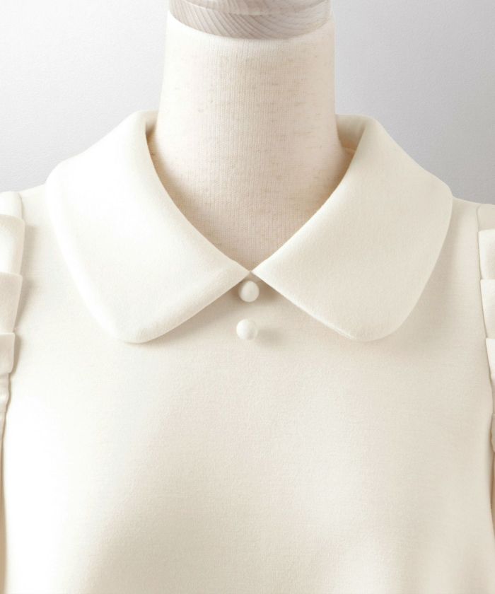 襟付き ボンディング フレア トップス HUIT（Tシャツ/カットソー