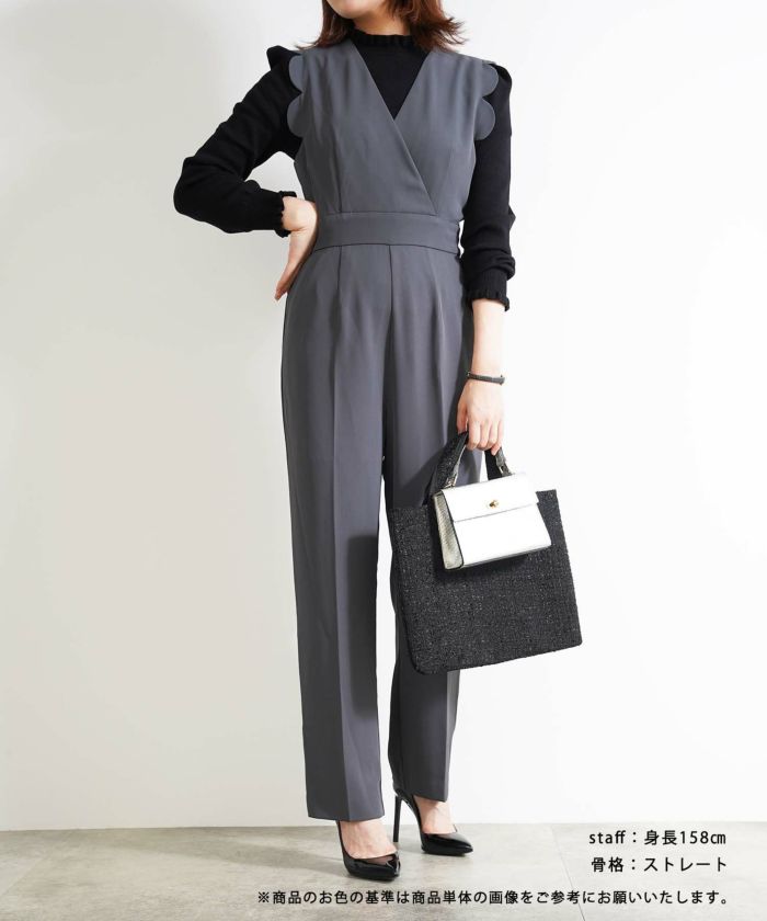 スカラップサロペット 専用ジプソフィア gypsohila グレージュ サテン