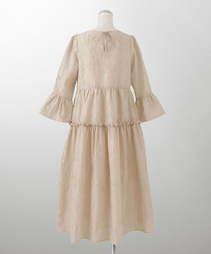ベルスリーブ ジャガード ボリューム ワンピース HUIT 全3色