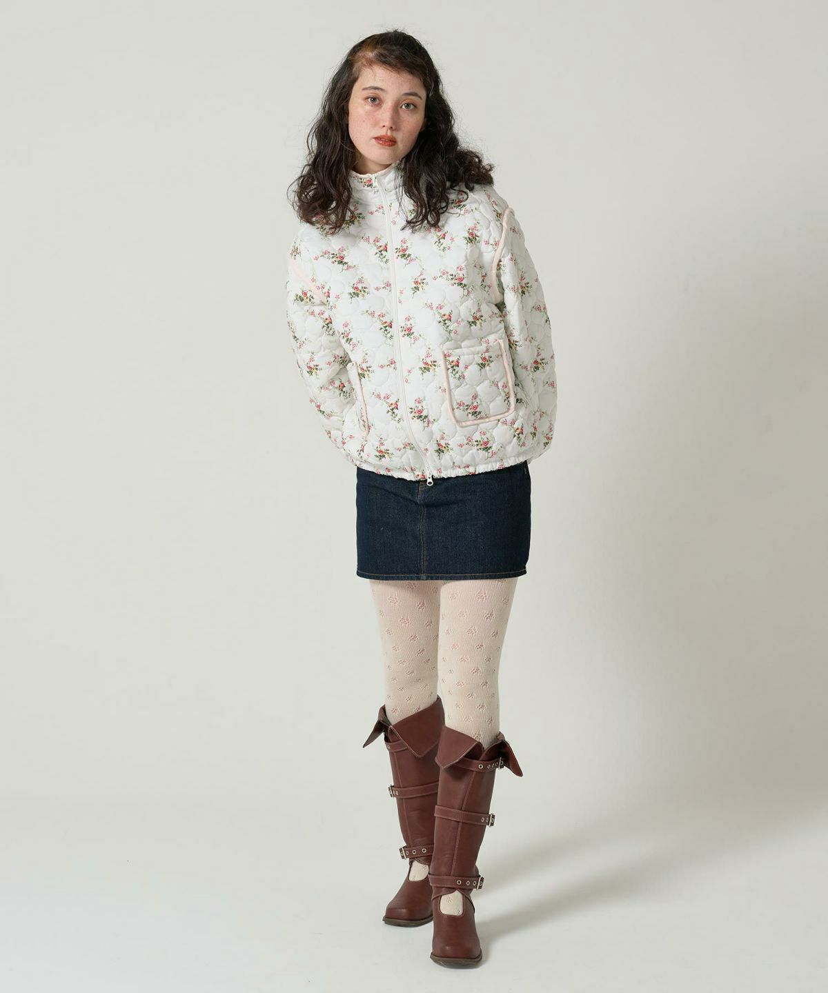 花柄/キルティング/コート/アウター