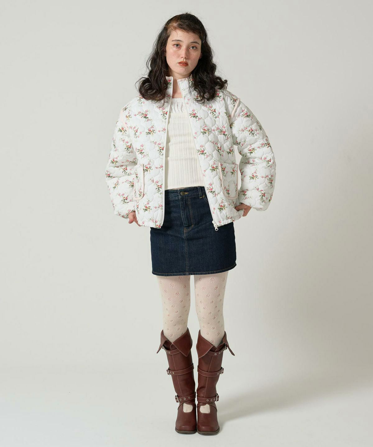 花柄/キルティング/コート/アウター