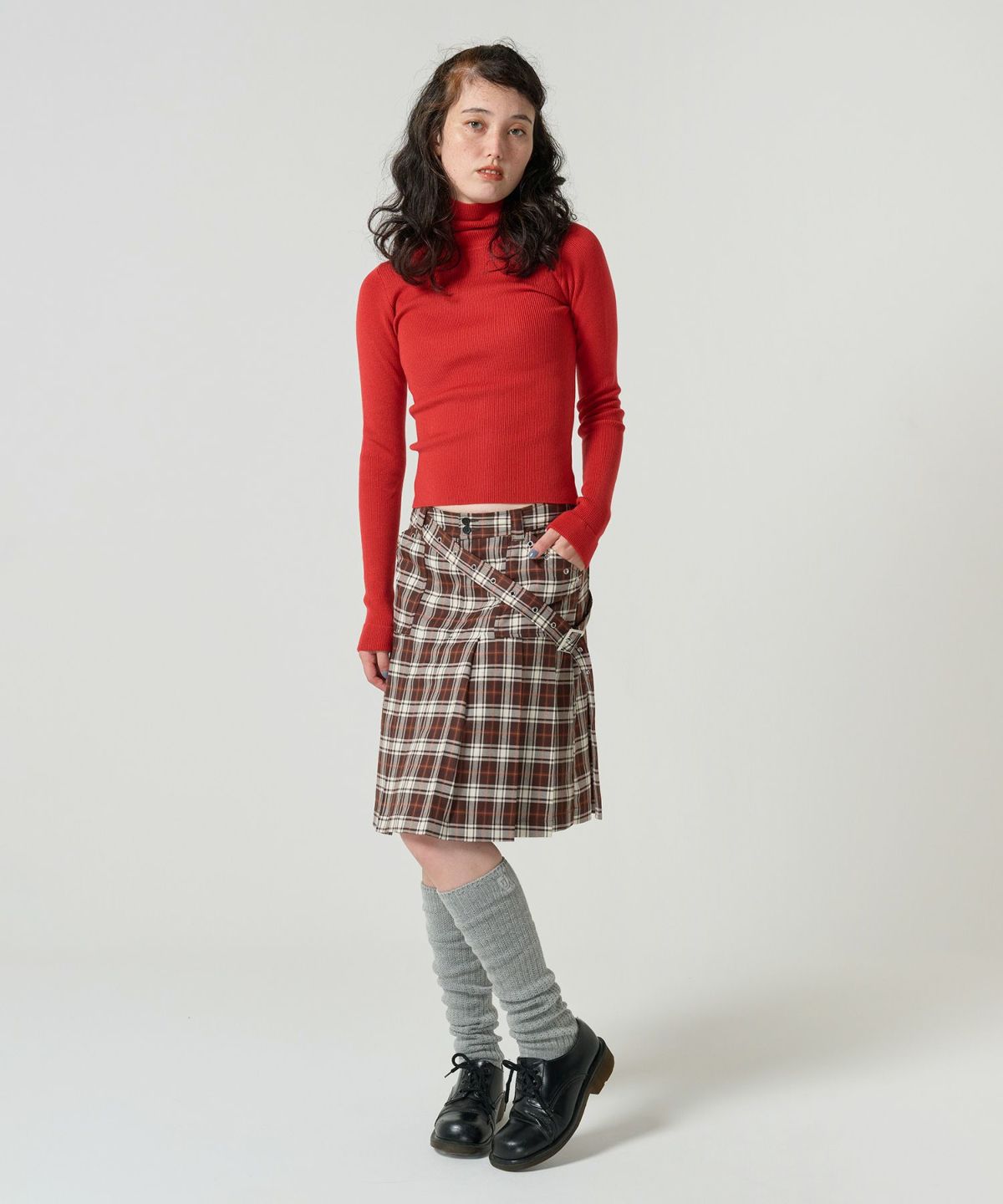 スカート/チェック/ハトメ/ミニ丈