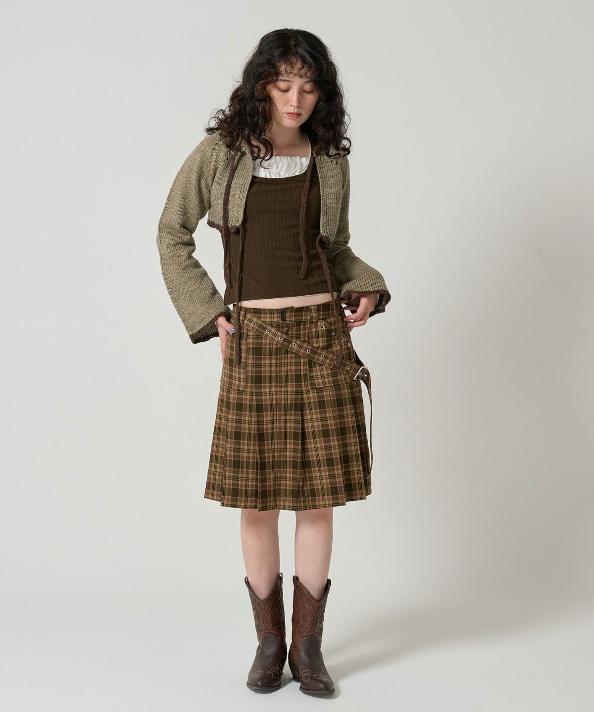 スカート/チェック/ハトメ/ミニ丈