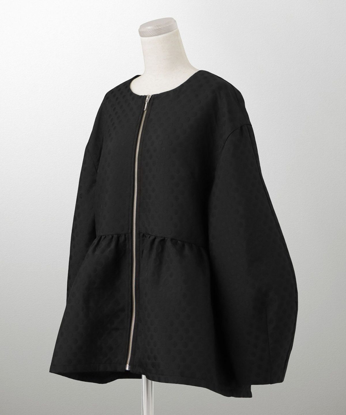 タック コクーンスリーブ 上品 カジュアル /ホワイト/ブラック/M