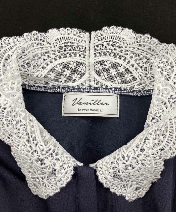 レディース/カットワンピース/カットソー/厚手/あったか/もっちり/柔らか/伸縮性/マタニティ/レース/シャツ襟/きれいめ/カジュアル/リラックス/ワンマイル/ロング/ミモレ丈/長袖/フレア/アイボリー/ブラウン/ネイビー/ブラック/オケージョン/新色/ピンクベージュ/チャコール