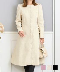 フロントスカラップパール付きコートPrimaScherrer全3色｜psc141-0880【1】