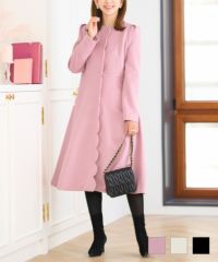 フロントスカラップパール付きコートPrimaScherrer全3色｜psc141-0880【1】