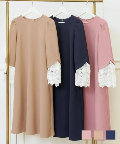 バイカラー ニット ワンピース 長袖 Prima Scherrer 全3色