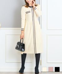 バイカラーニットワンピース長袖PrimaScherrer全3色｜psc341-0883【1】