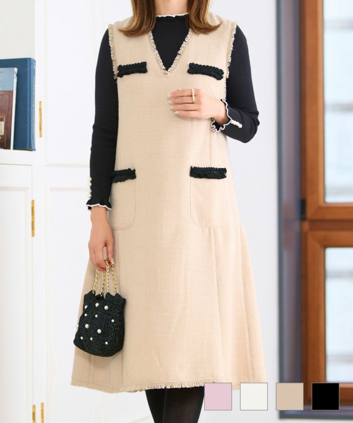 ツイードジャンパースカートPrimaScherrer全3色｜psc341-0885【1】