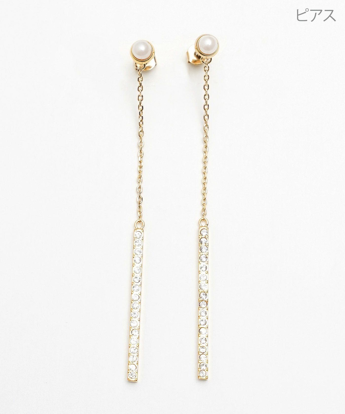 ライン クリスタル ピアス イヤリング Line Crystal Pierce Earring