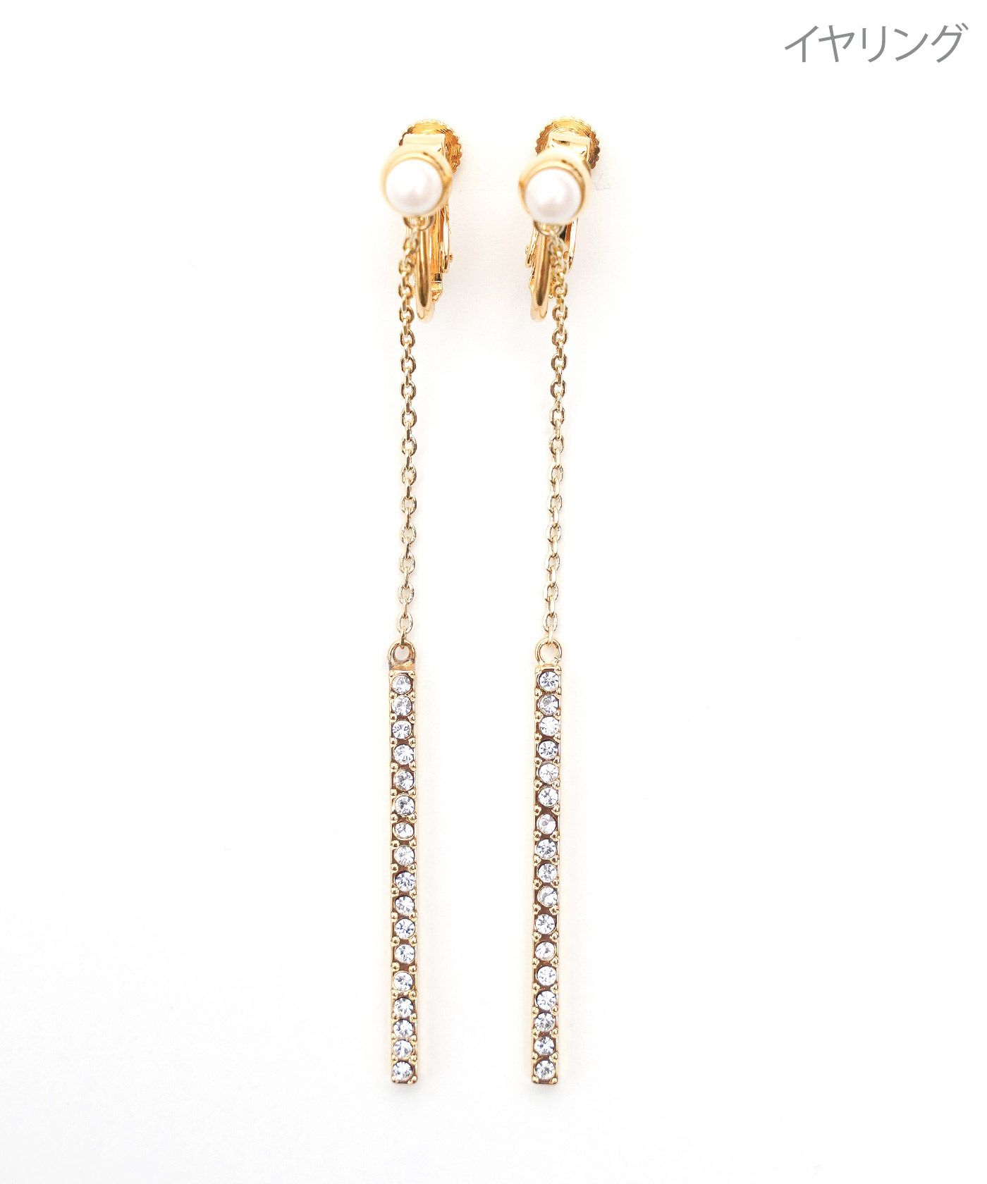 ライン クリスタル ピアス イヤリング Line Crystal Pierce Earring