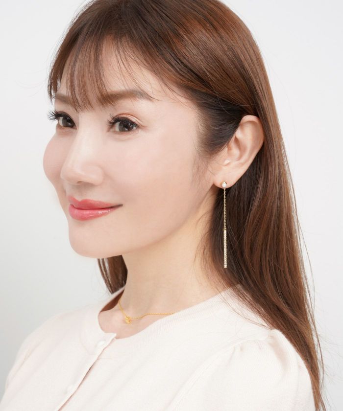 ライン クリスタル ピアス イヤリング Line Crystal Pierce Earring