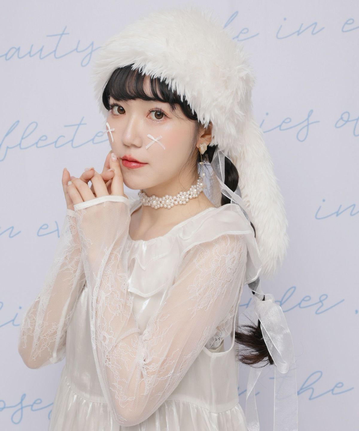 オーガンジー 光沢感 ロング丈 レイヤード/アイボリー/チャコール/M