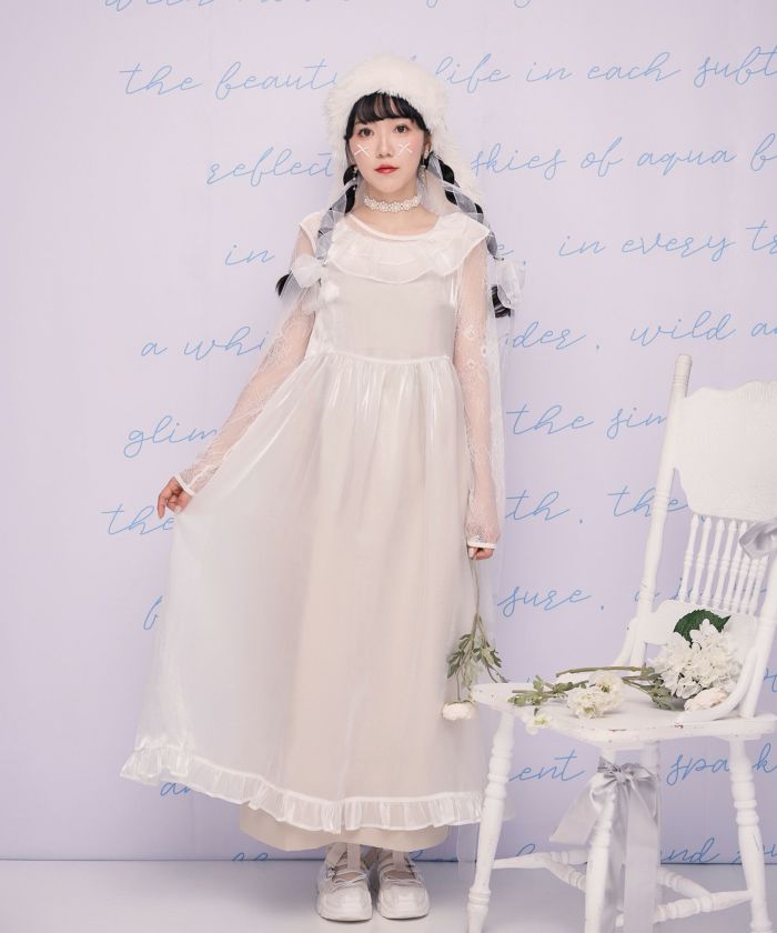 フリル シアー ワンピース miolite 全2色｜mio331-0076【1】 - 半袖