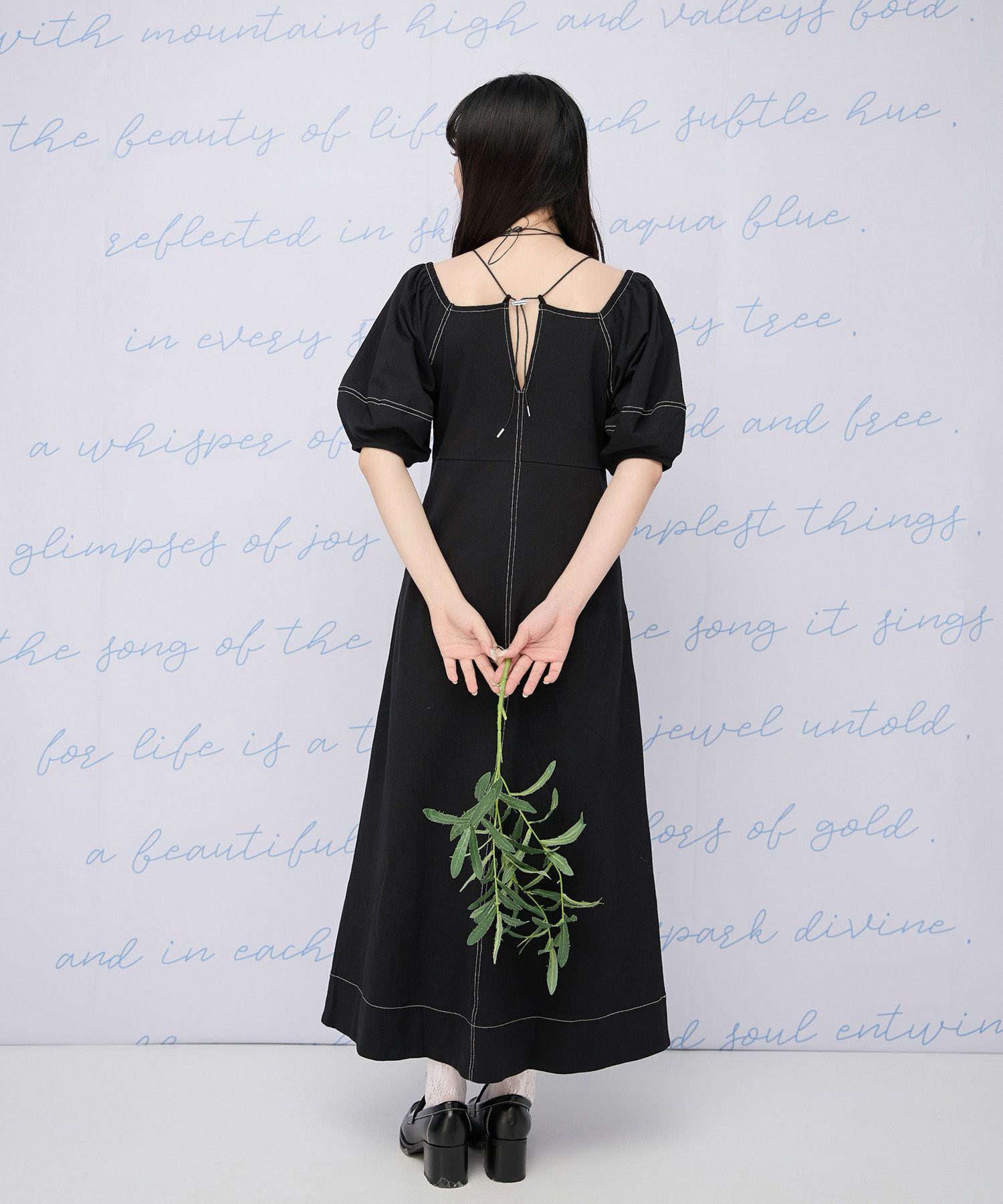 配色 オフショル Aライン ワンピース miolite 全2色｜mio381-0093【1