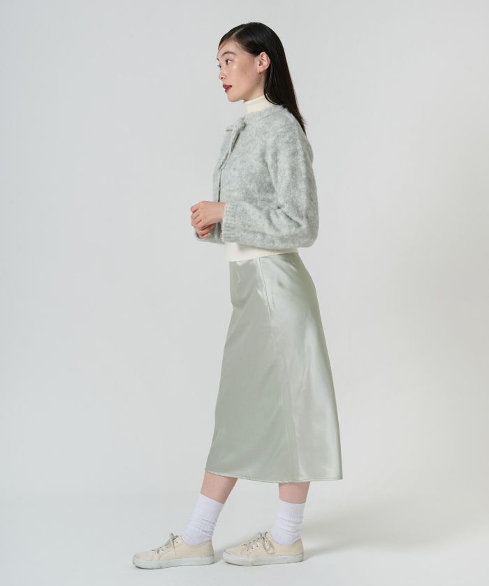 Early-Autumn-SALE Aライン サテンミディ丈スカート TINA：JOJUN