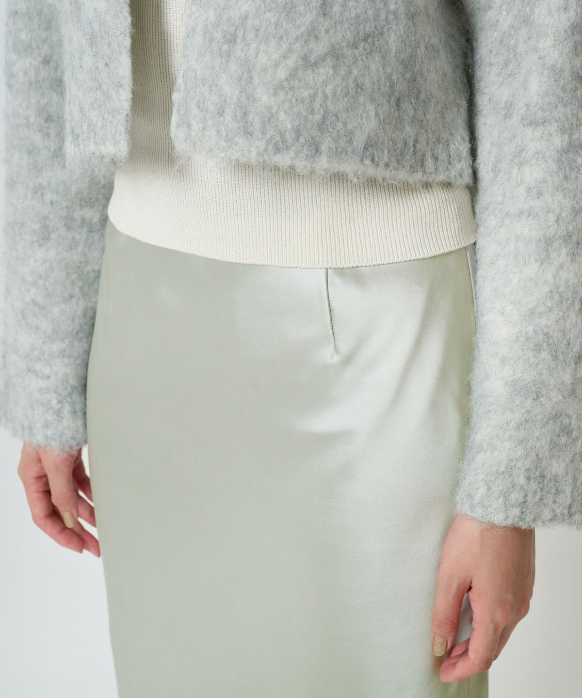 スカート/サテン/ミディ丈