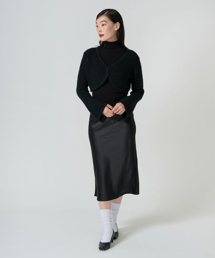 Early-Autumn-SALE Aライン サテンミディ丈スカート TINA：JOJUN
