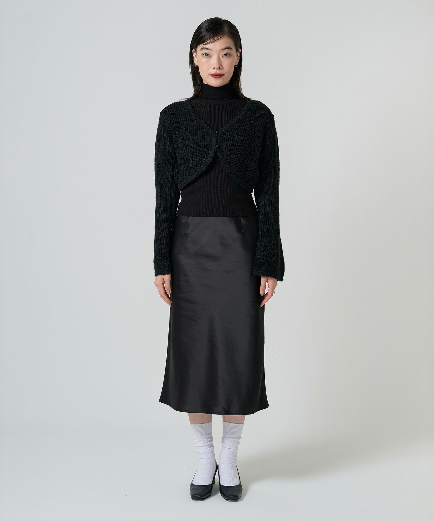 スカート/サテン/ミディ丈