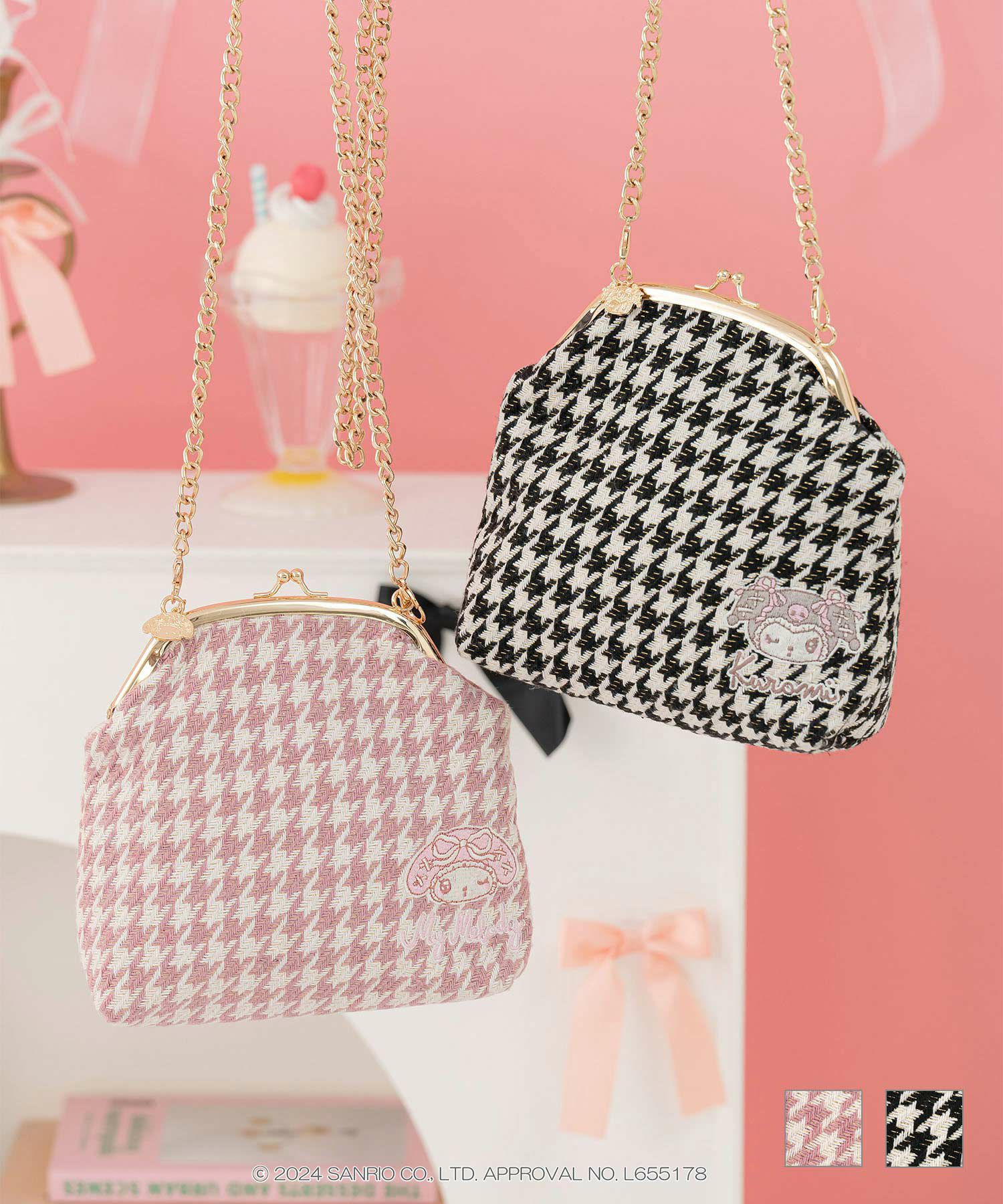 即日発送】子供用刺繍のピンクショルダーバッグ （ネットバッグ ピンク 