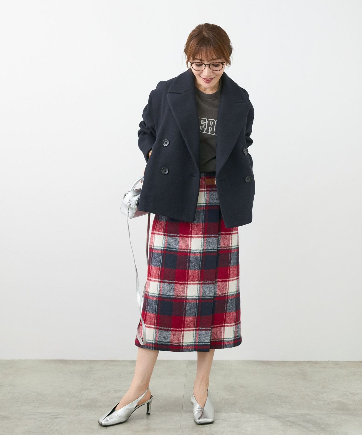 セレクトコートアウタージャケット襟可愛いおすすめレディースミドル丈秋冬オフィスきれいめ大人ジョイントスペース