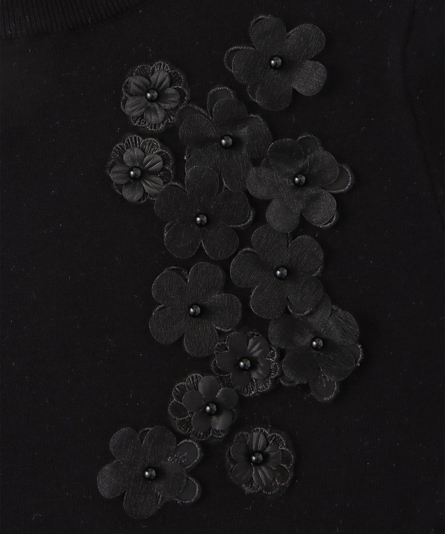 デコレーション アシンメトリー パール ハイウエスト フレア/アイボリー/グレー/ブラック/M