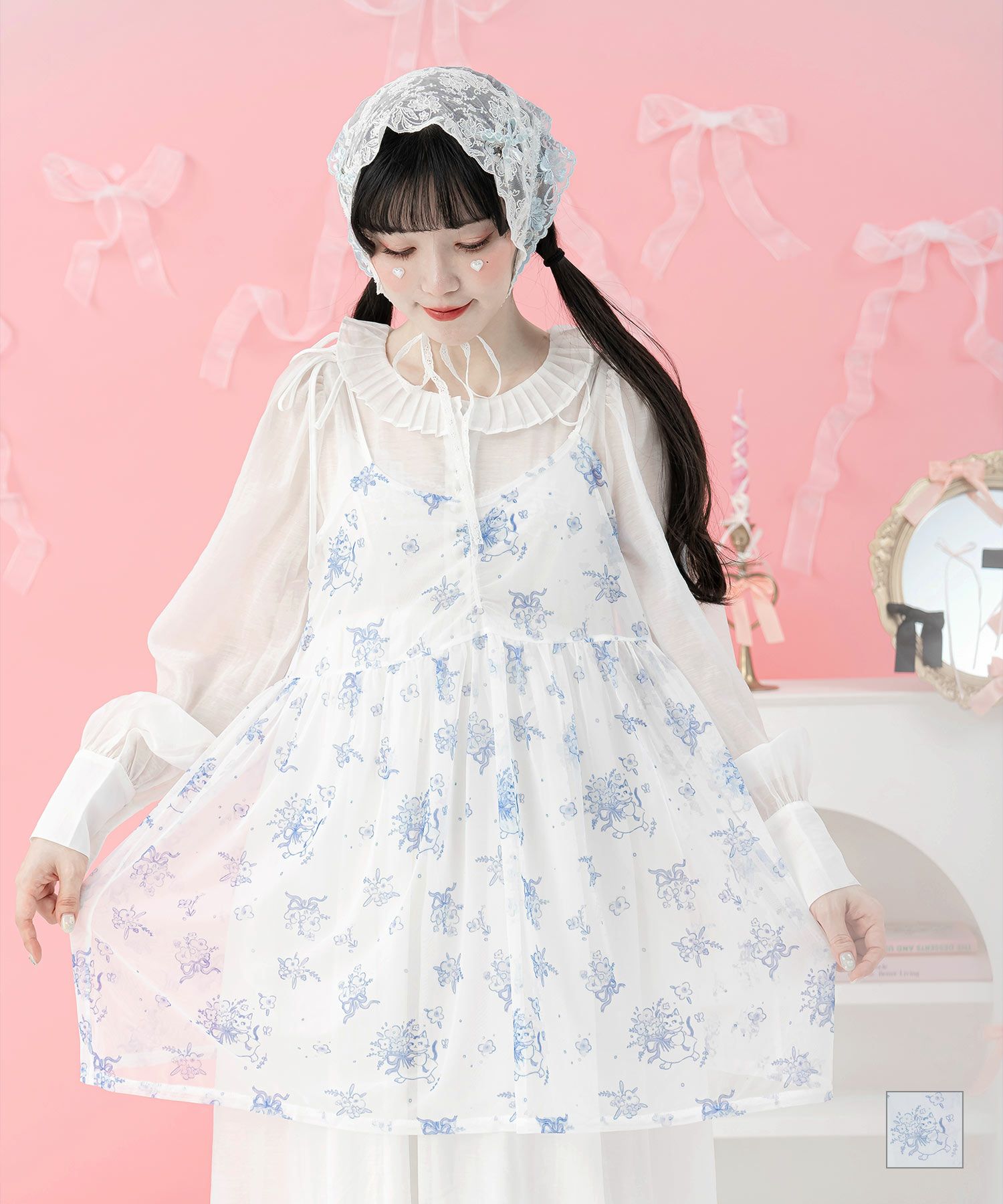 レース 切り替え トップス miolite 全2色｜mio541-0119【1】 - 長袖 