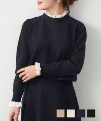 ネック&袖フリルニット長袖Liala×PG