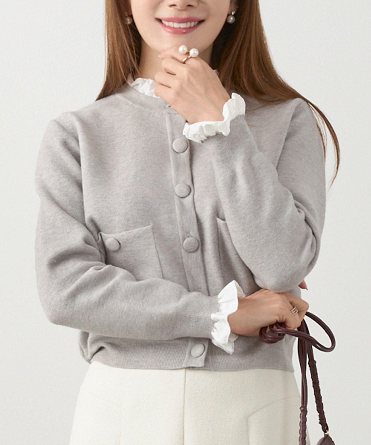 新色追加手洗い可ニットトップスレディースかわいいきれいめオフィス秋冬大人セットアップ対応ジョイントスペース