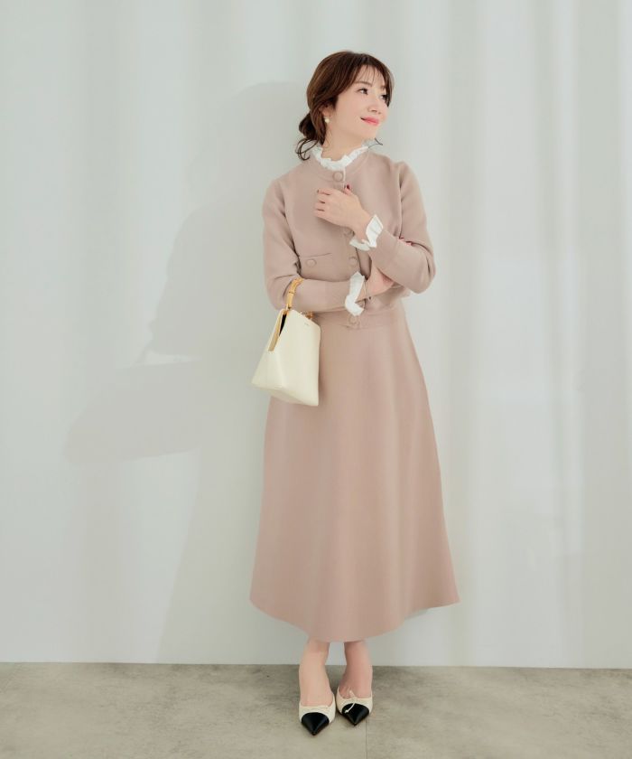 手洗い可ニットトップスレディースかわいいきれいめオフィス秋冬大人白黒ジョイントスペース