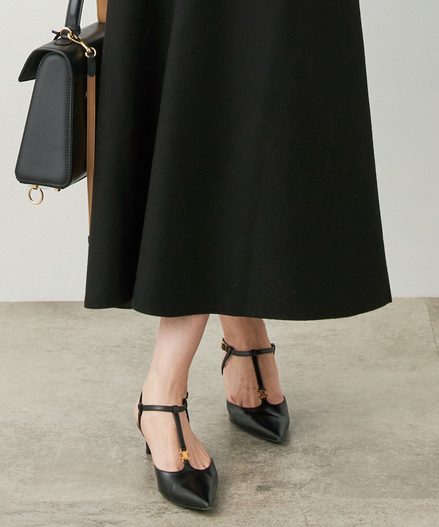 手洗い可ニットレディーススカートフレア白黒かわいいオフィスきれいめ大人秋冬おしゃれジョイントスペース