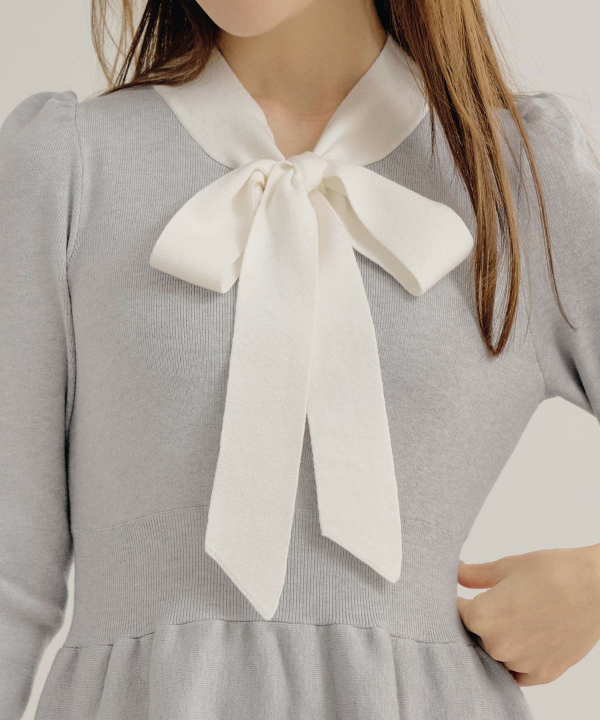 手洗い可ニットワンピース長袖ロングレディース秋春フレア黒可愛いオフィスきれいめジョイントスペース