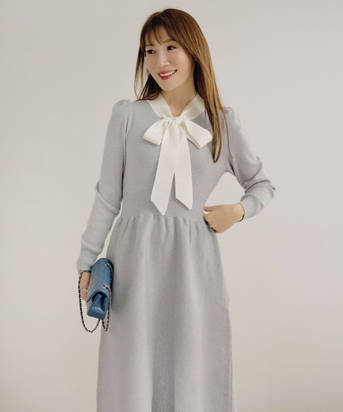 新色追加 手洗い可 長袖 ロング レディース 秋 春 フレア 黒 可愛い オフィス きれいめ ジョイントスペース