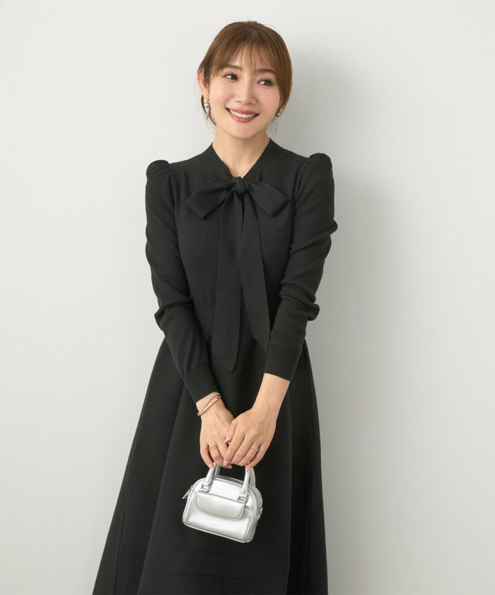 新色追加 手洗い可 長袖 ロング レディース 秋 春 フレア 黒 可愛い オフィス きれいめ ジョイントスペース