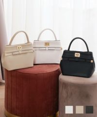 フロントリボンハンドバッグlerevevanillerオフホワイト/ベージュ/ブラック